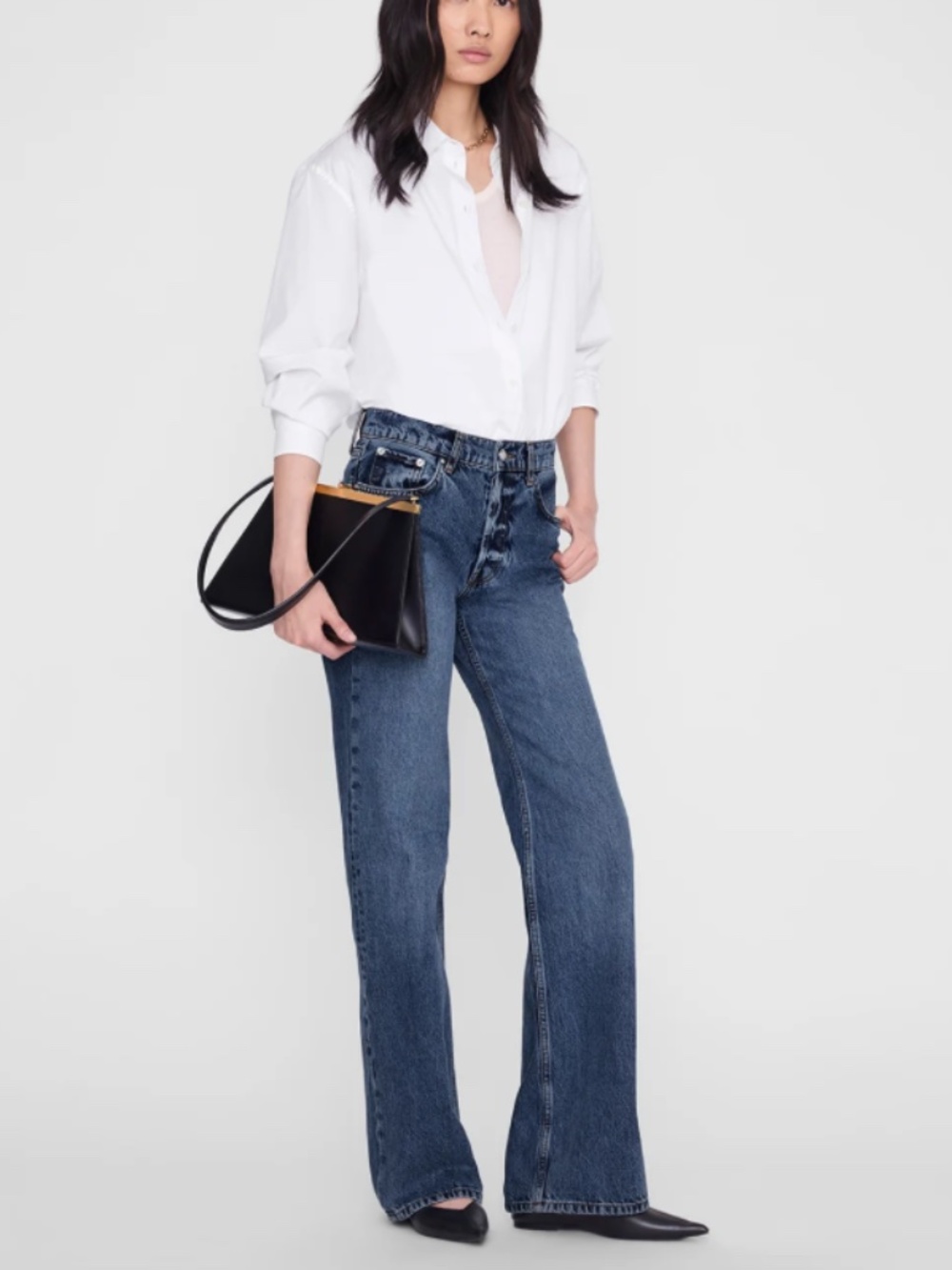 ANINE BING Hugh Jean 34” – Dark Indigo – Size 25